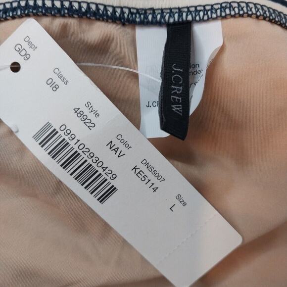 J. Crew Bikini Swimsuit Blue & White Striped Tie Style NWT Women's L 36C - Picture 7 of 8